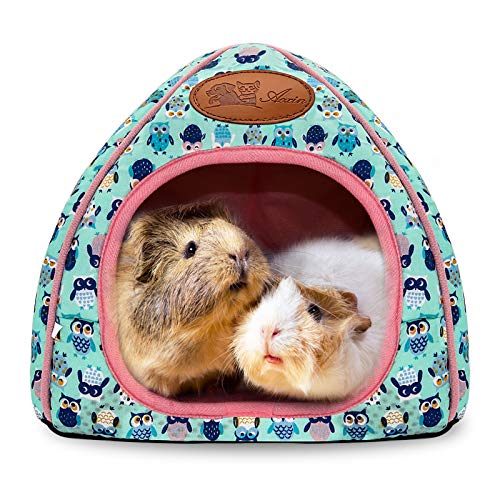 Guinea Pig Bed Hideout, Washable Hamster Cave for Small Animals - color: Navy Blue
