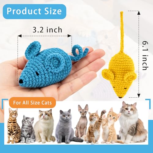 Retro Shaw Catnip Cat Toys Crochet Mouse, Pack of 6 - style: Mouse-6