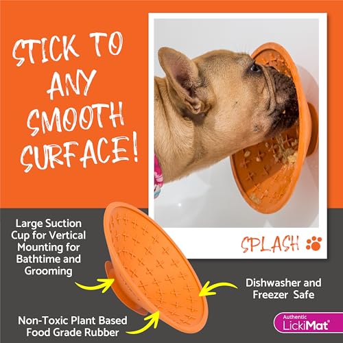 LickiMat Splash Slow Feeder Bowl Lick Mat for Dogs, Green - color: Green