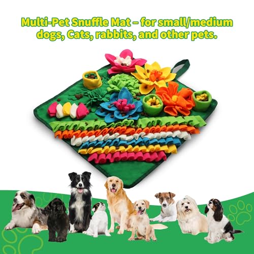 Snuffle Mat for Dogs - Christmas Dog Interactive Puzzle Toy for Mental Stimulation, Anxiety Relief & Slow Feeding, Fun Enrichment for Small/Medium Puppy & Cats