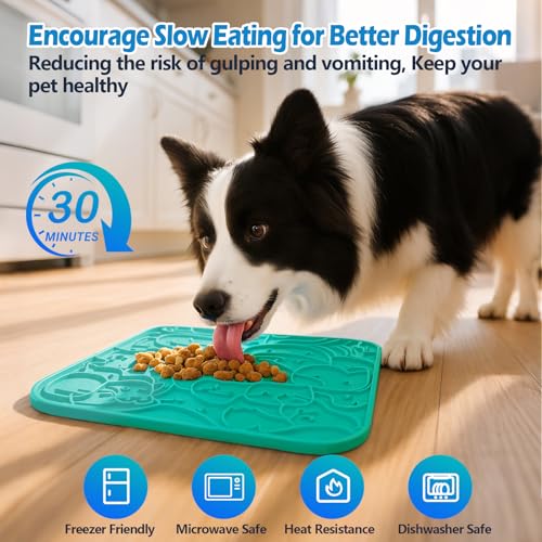 Jalopink Lick Mat for Dogs & Cats,Dog Lick Mat with Suction Cups for Anxiety Relief, Slow Feeder Dog Licking mat, Puppy Lick mat for Bath Time, Grooming & Training 2 Pack