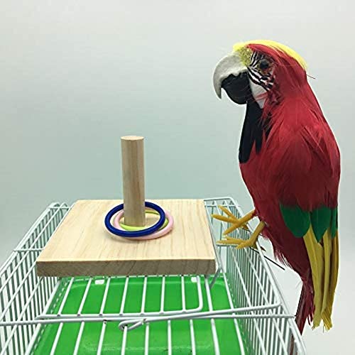 Litewoo Bird Intelligence Training Toy Color Rings Wooden Parrot Tabletop - color: parrot ferrule toy 1