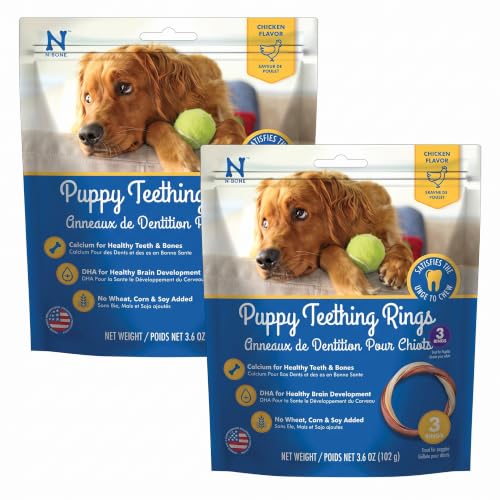 N-Bone Puppy Teething Rings Bag Variety Pack, Chicken & Pumpkin & Peanut Butter Flavor,10.8-oz, 9 Rings, 3 Count (Pack of 2) - size: 21.6 Ounce (Pack of 2)