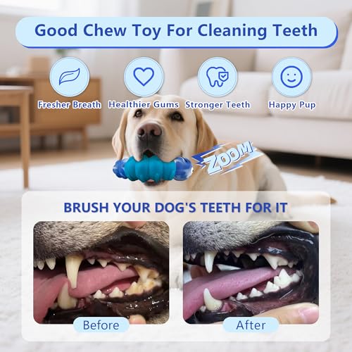 Indestructible Dog Toys for Aggressive Chewers, Tough Toy - color: Blue