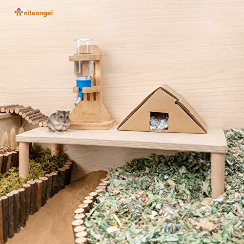 Niteangel Hamster Play Wooden Platform: Rectangle - 15.7" L x 7.1" W - 7" H - size: Rectangle - 7" height