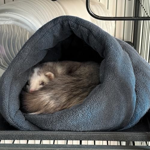 Ferret Bed Cave and Hideouts Comfortable，Ferret Hideaway Bed Accessories for Cage Ferret Beds and Hideouts Safe & Cozy for All Ages Ferrets(Grey) (Grey) - color: Grey