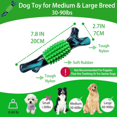 Dog Toys for Aggressive Chewers, Tough Stick Chew Bone - color: 03-dark green