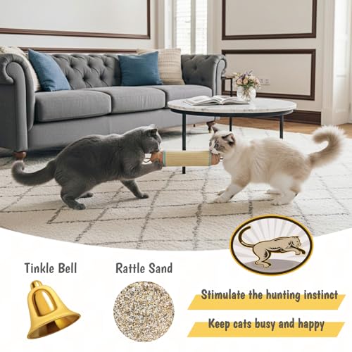 Interactive Cat Kicker Toy, 10 Inch Long Catnip Cat Scratcher Post, Natural Sisal Toy for Indoor Cats(Pink and Blue) - style: Pink and Blue