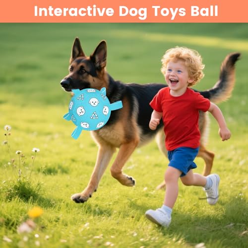 8 Inch Dog Soccer Ball with Straps, Jolly Ball for Medium Dogs - color: Pale Blue, size: Large-8 Inch