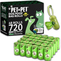 Pet N Pet Dog Poop Bags Rolls, 720 Count, Unscented, with Dispenser Thick