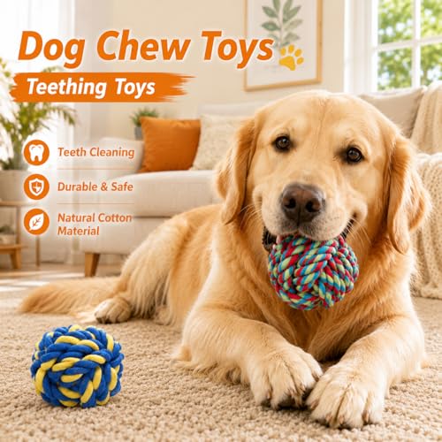 Aitmexcn Large Dog Toys for Aggressive Chewers, 8 Pack Dog Rope Toys - size: 8 Pack-Large