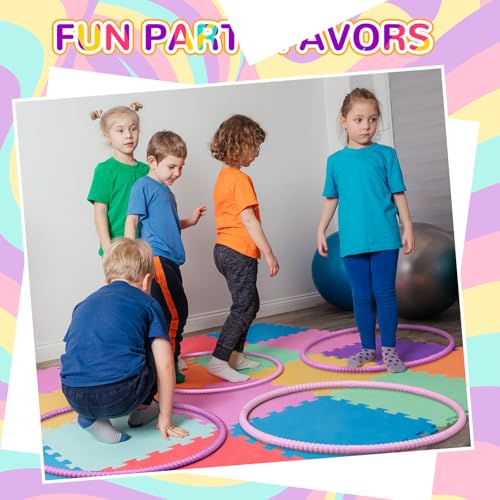 Sratte 8 Pcs Kids Hoop Detachable Plastic - color: Sweet Color, size: 28 Inch