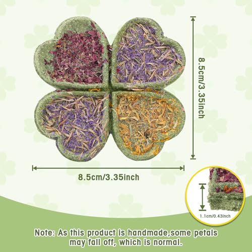Abizoo Rabbit Chew Toys, Natural Four-Leaf Clover Herbal Edible Treats