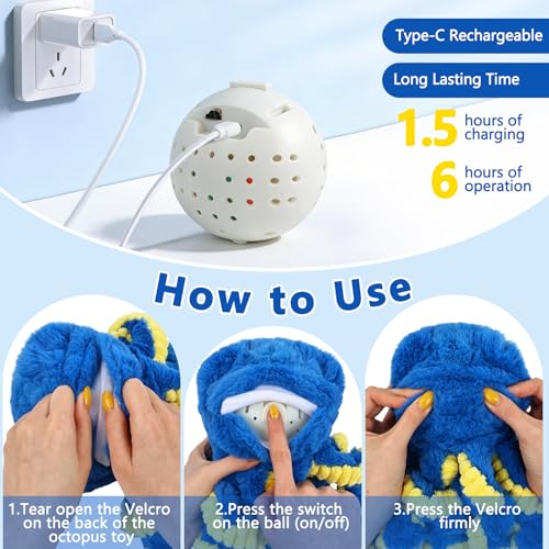 ETACCU Interactive Dog Toys Octopus, Moving Dog Toy to Keep Them Busy