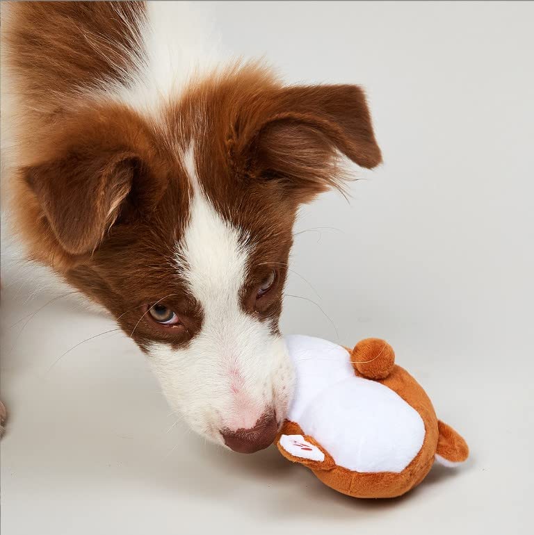 Plush Squeaky Butt Toys, Corgi Ass Plush Squeaky Toy Cute Brown Corgi Ass Pet Tooth Cleaning Toys for Small and Medium-Sized Pets