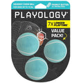 Playology Squeaky Chew Ball Dog Toy - Small, Peanut Butter Scent, 3-Pack