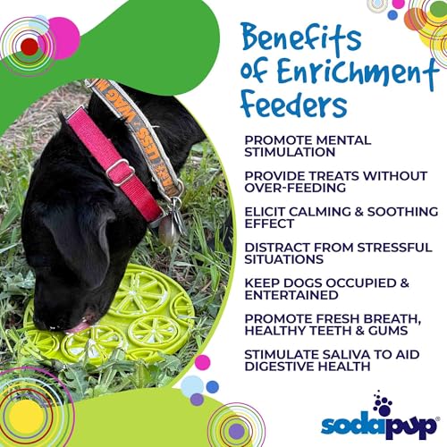 SodaPup Citrus eMat – Durable Enrichment Feeder Made in USA from Non-Toxic, Pet-Safe, Food Safe Rubber for Mental Stimulation, Avoiding Overfeeding, Fresh Breath, Digestive Health, Calming, & More - color: Citrus eMat Lime Green