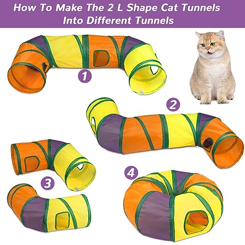 Retro Shaw 33Pcs Cat Toys for Indoor Cats, 2 Way Cat Game Tunnels - color: Large 2-Way Game Tunnel Toy Set