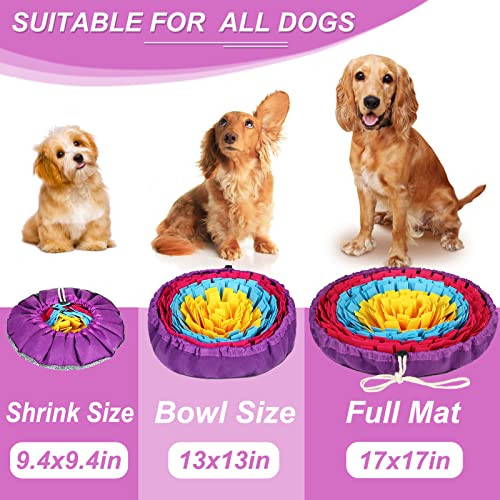 Vivifying Snuffle Mat for Dogs, 17 in Sniffing Bowl, Yellow, Blue & Purple - color: Yellow&Blue&Purple