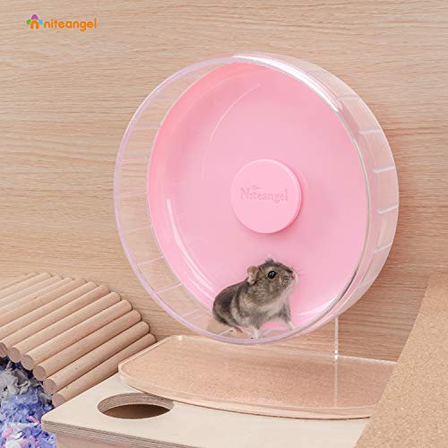 Niteangel Super-Silent Hamster Exercise Wheel: Quiet 8.2 inch Running Wheel - color: Pink, size: Small