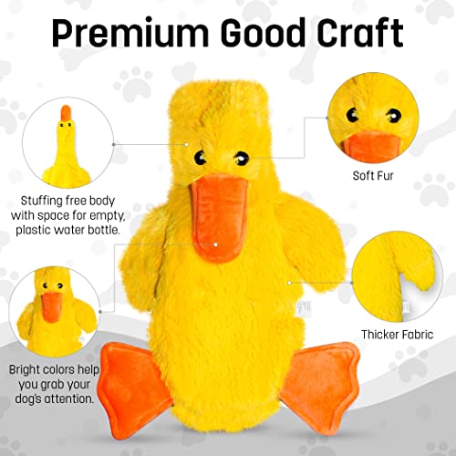 FGA MARKETPLACE Duck Flat NO Stuffing NO Squeak Plush Dog Toy, Funny Style Will Entertain Your Pet for Hours, Recommended for Small and Medium Dog 21 INCH Long - color: DUCK