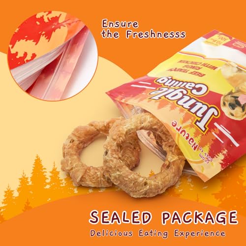 Jungle Calling Chicken Wrapped Beef Tendon Rings, Hip and Joint Support - size: 10.6 Ounce (Pack of 1)