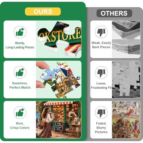 500 Piece Puzzles for Adults,Autumn Lakeside Bookstore Jigsaw Puzzles - color: Lakeside Bookstore
