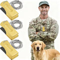 Jenaai 3 Pieces Brass Dog Training Clicker with Chain for Dogs Cats, Gold - color: Gold