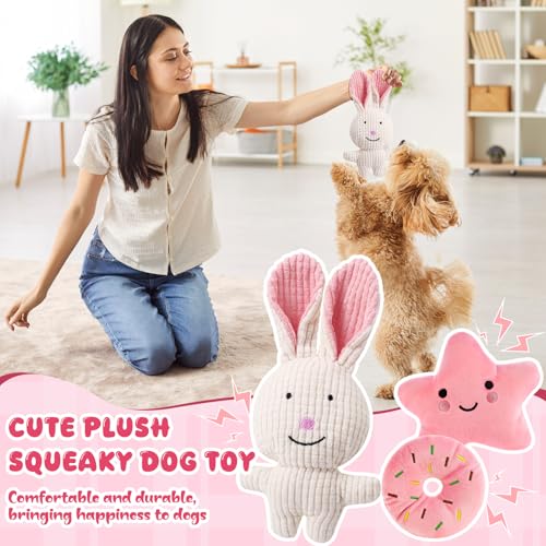 9pcs Pink Puppy Toys for Teething Treat Interactive to Keep Them Busy - color: Multicolor