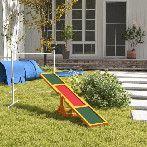 PawHut Wooden Dog Agility Seesaw for Exercise71 L x 12" W x 12" H Natural - color: Natural Wood, size: 70.75" x 11.75" x 11.75"
