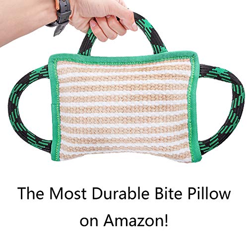 ToLanbbt Dog Toy, Tug of War Jute Bite Pillow (11' x 7.8'), Training Equipment for Medium to Large Dogs, Green - style: Style 1