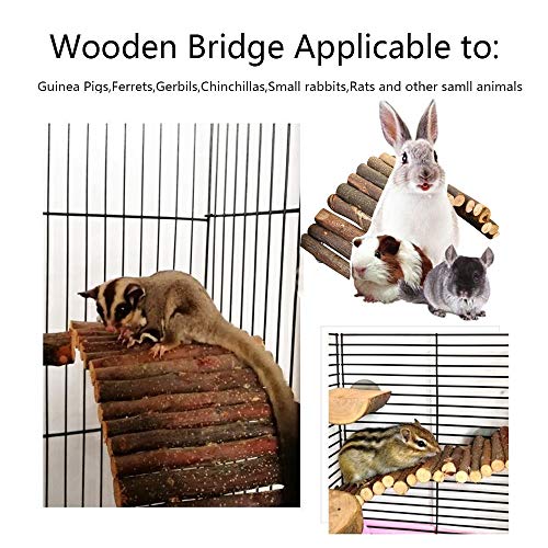 PINVNBY Guinea Pig Wooden Ladder Bridge (20 x 11.8 in) Rabbits Hideout, House, Tunnel, Rodents Chew Toys for Bunny, Chinchillas, Hedgehogs, Ferrets, Rat and Small Animals-Extra Large (Pack of 2) - size: 1 PCS, L ( 20 X 11.8 inches ) (Pack of 2)