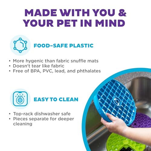 Outward Hound Nina Ottosson Lickin’ Layers 3-in-1 Dog Toy Treat Puzzle, 10" - color: Lickin Layers (Green, Purple, Blue)