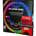 TOSY Flying Disc - 16 Million Colors RGB LEDs, Extremely Bright, Smart Modes, Camping Essentials for Teens/Kids/Adults/Men/Boys/Girls, Auto Light Up, Rechargeable, Waterproof, 175g