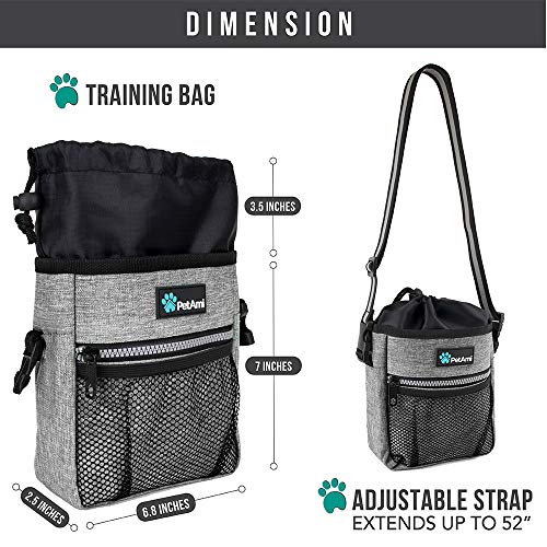 PetAmi Hands Free Dog Treat Pouch for Training and Walking, Gray - color: Heather Gray