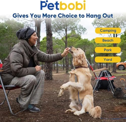 Petbobi Dog Tie Out Cable and Stake, 40ft Heavy Duty Dog Leads for Yard - color: Blue, size: 40 ft (120 lbs)