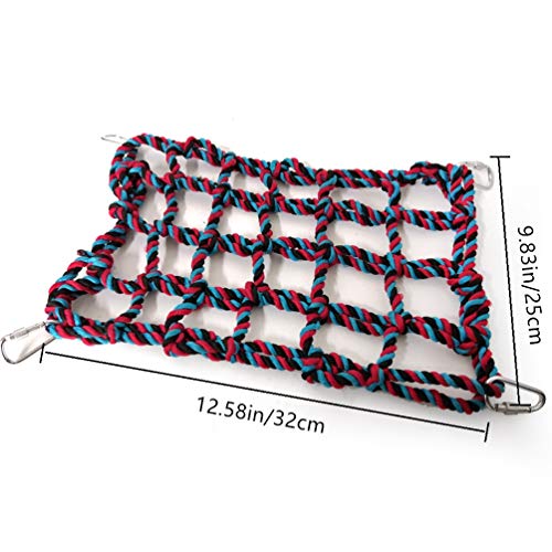 Litewoo Bird Rope Climbing Net Swing Grid Hammock for Parrot Rat Cage, M - color: M: 9.84 x 12.60inch/ 25 x 32cm