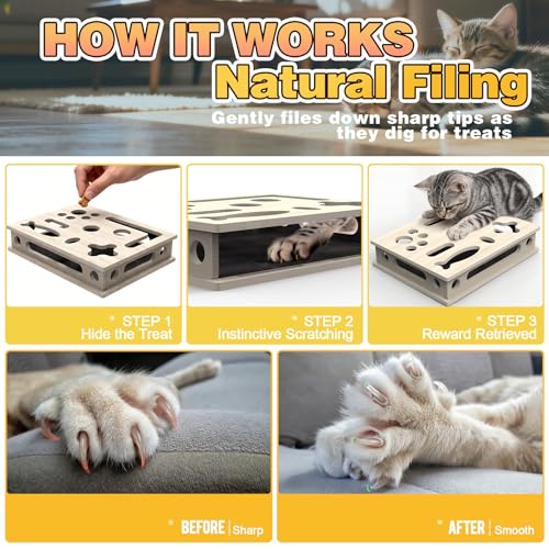 Cat Scratch Puzzle Enrichment Box, Interactive Cat Puzzle Toy Box