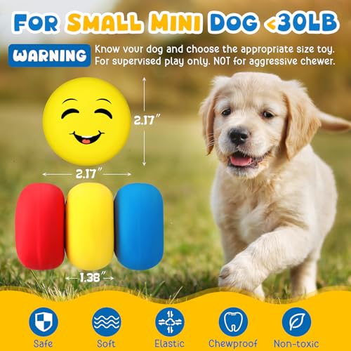 Hungdao 10 Pcs Soft Latex Squeaky Balls for Small Dogs, Dog