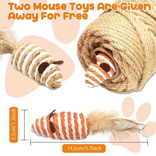 262FT 1/4 Inch Cat Scratching Sisal Rope for Cat Trees & Posts - color: Natural, size: 262ft