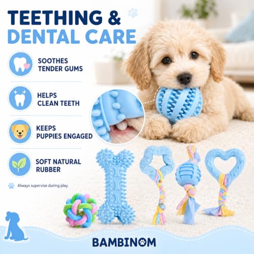 Halloween Puppy Chew Toys, 6 Pack Teething Toys for Small Breed Puppies - color: 6 Pack Blue Chew Toys
