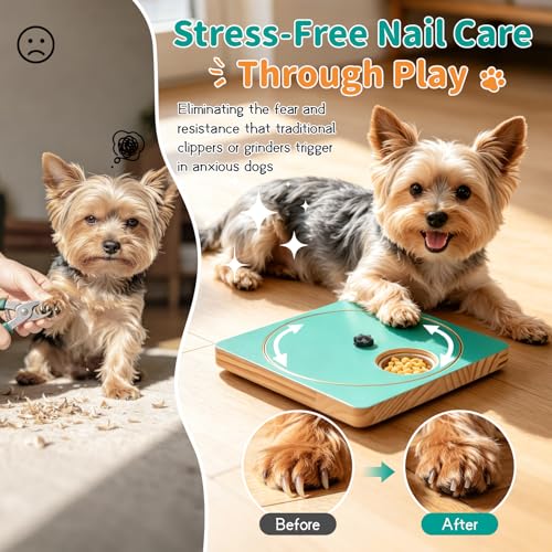 Keaber Dog Nail Scratch Board with Treat Box, Interactive Dog Puzzle Toy