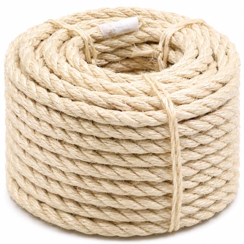 Thick Sisal Rope for Cat Scratching Post 5/16 Inch x 50 ft - size: 5/16" x 50FT