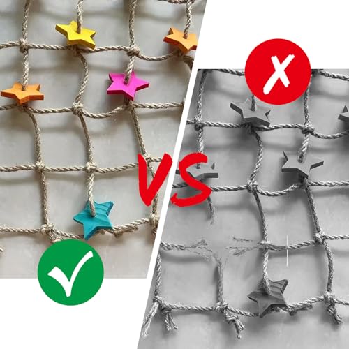 Bird Climbing Rope Net Climbing Rope Ladder,Size - 18''X20'' Parakeet Cage Hanging Toys for Rats Parakeet Cockatiel Cockatoo Conure African Grey Budgie