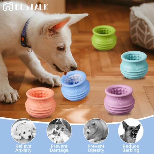 Dog Enrichment Treat Toy, Long-Lasting Wobbly Interactive Freeze Lick Toys for Dogs, Stuffable Puzzle Feeder Toy for Boredom, Silicone Treat Dispensing Chew Toy (Baby Blue,L) - color: Baby Blue, size: L