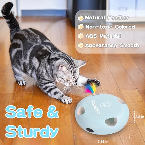 Rechargeable Interactive Cat Toy, Blue - color: Blue