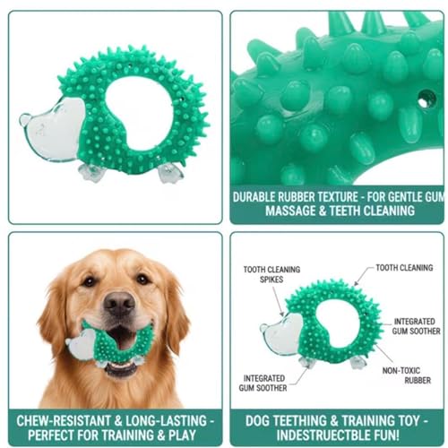 H&H Pets Small Dog Dental Chew Toy – Hedgehog-Shaped Puppy Chew Toy for Teething, Teeth Cleaning & Interactive Play