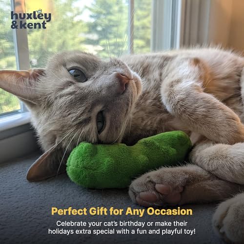 Huxley & Kent Plush Crinkle Catnip Cat Toy, Pickle - style: Pickle