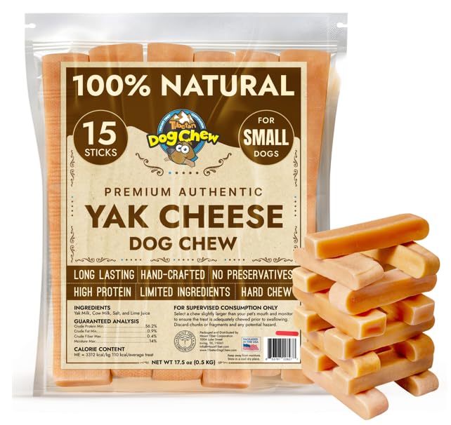 Tibetan Dog Chew Yak Cheese Sticks - Natural Treats for Small Dogs, 15-Pack - size: 1 Count (Pack of 15)