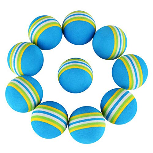 VOVIGGOL 12 Pack 2 Color Rainbow Cat Toy Balls Soft EVA Foam Interactive Indoor Kittens Favorite Toys 1.38" Dia. Small Dogs Puppies Toy Balls Bulk Activity Chase Quiet Play Sponge Ball - color: 12Pcs/ 2 Type Color